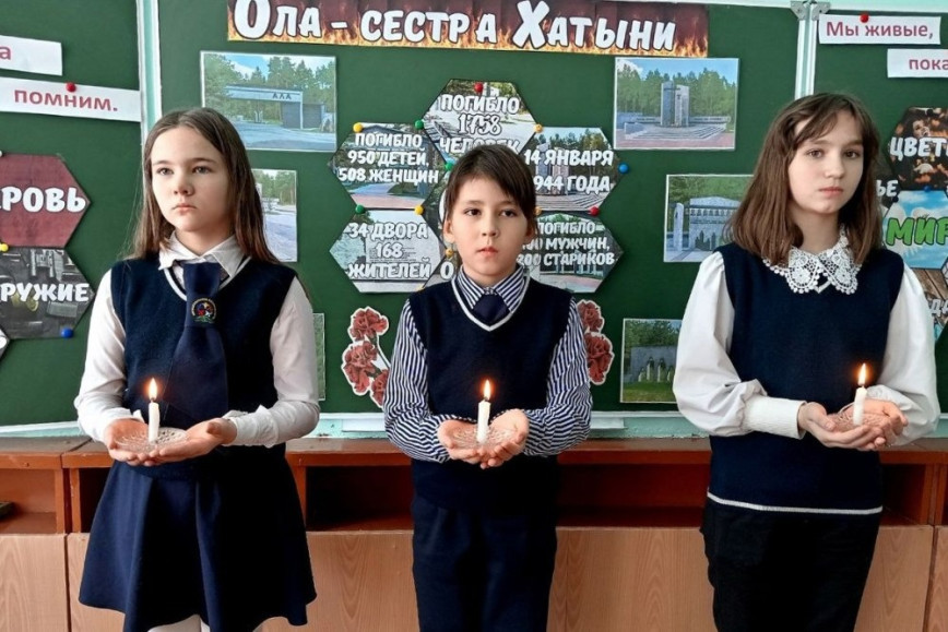 Память и боль белорусской земли: на Чечерщине прошёл единый урок «Ола — сестра Хатыни»